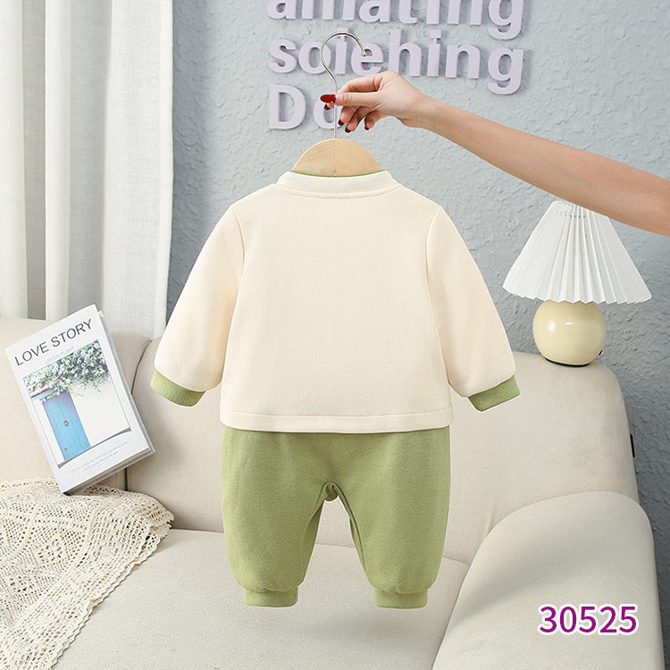 National Style Long Sleeve Fleece-lined Rompers