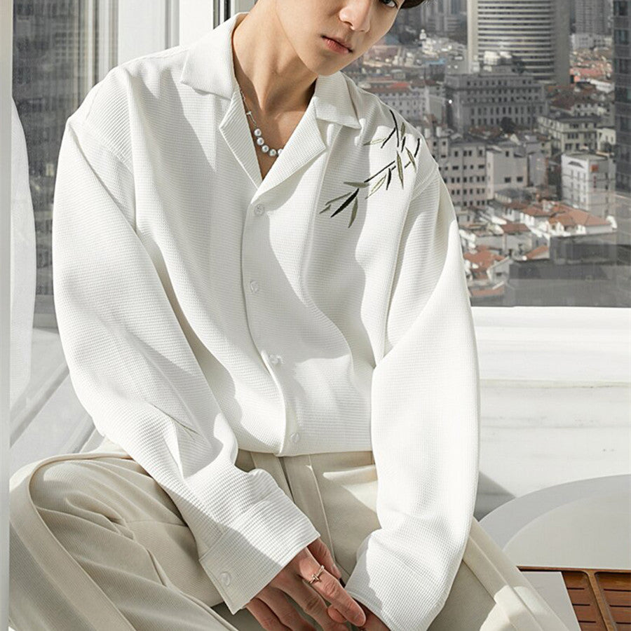 Bamboo Embroidered Long Sleeve Shirt