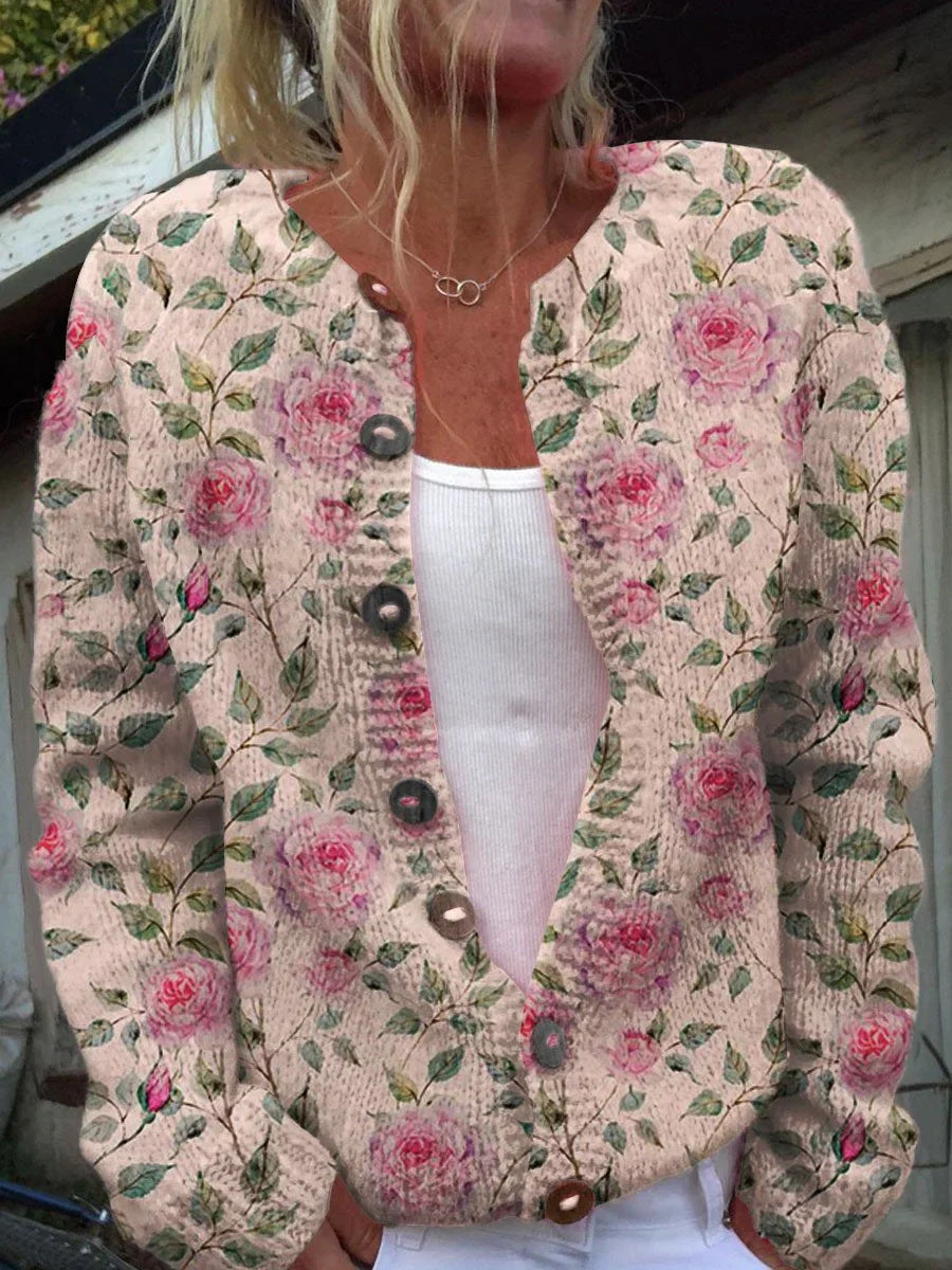 3D Digital Printing Cardigan Knitted Coat