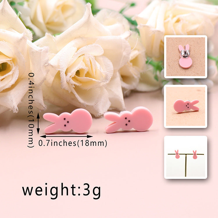 Women's Rabbit Shape Easter Acrylic Earrings