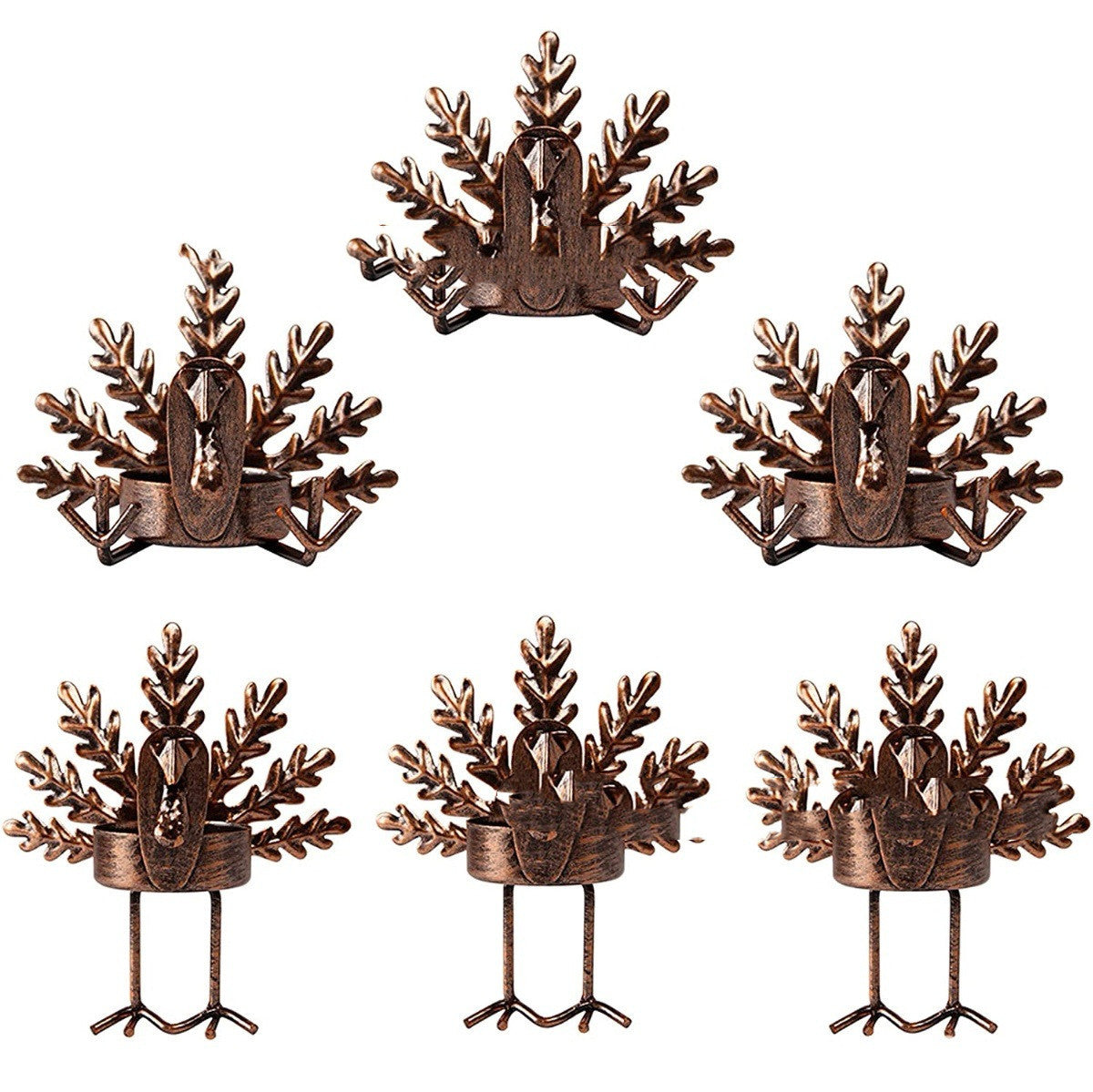 Thanksgiving Retro Metal Turkey Candlestick