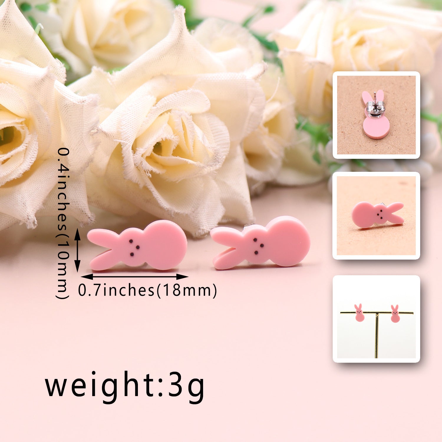 Women's Rabbit Shape Easter Acrylic Earrings
