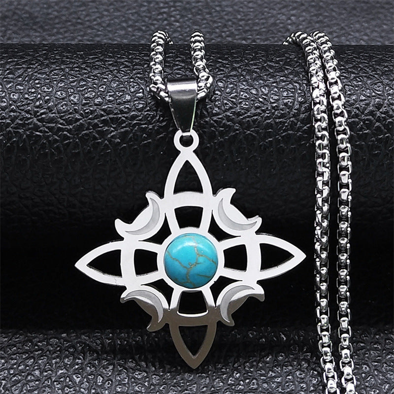 Necklace Celtic Knot Triple Moon Goddess Necklace