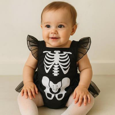 Halloween Popular Baby Girl Skull Pattern Dress