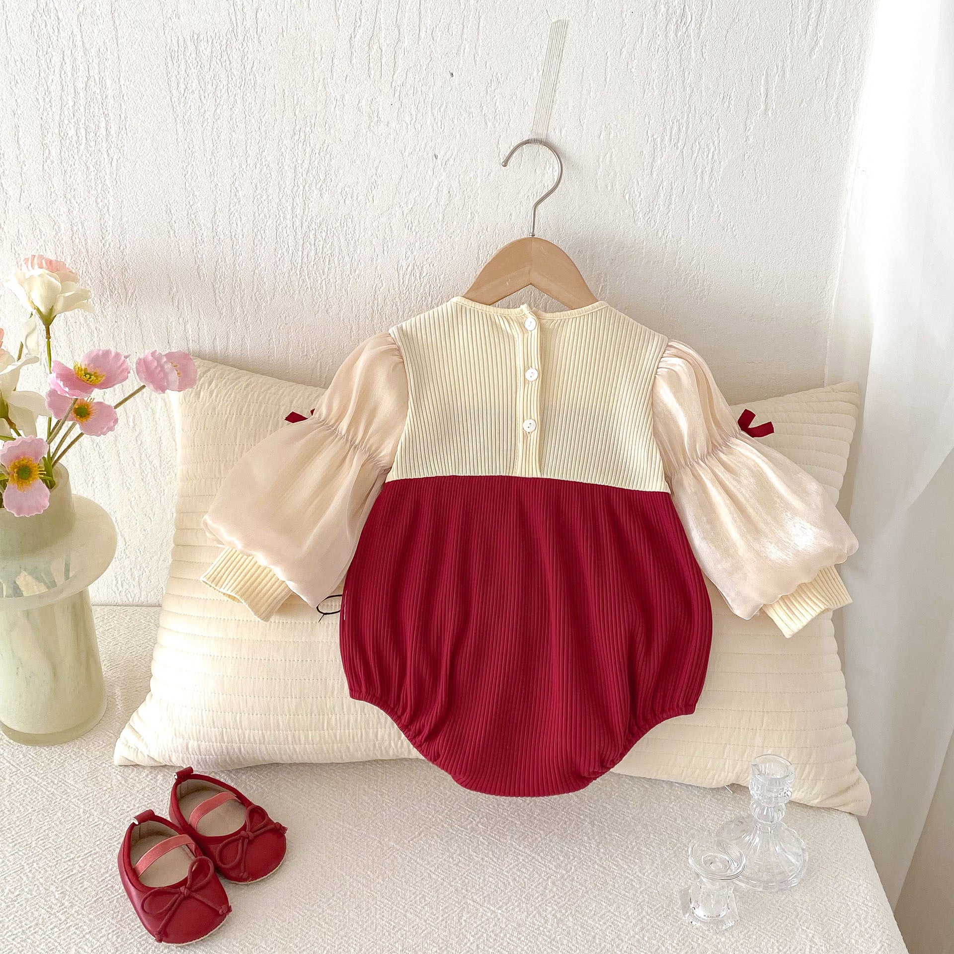 Baby Jumpsuit Bow Puff Sleeve