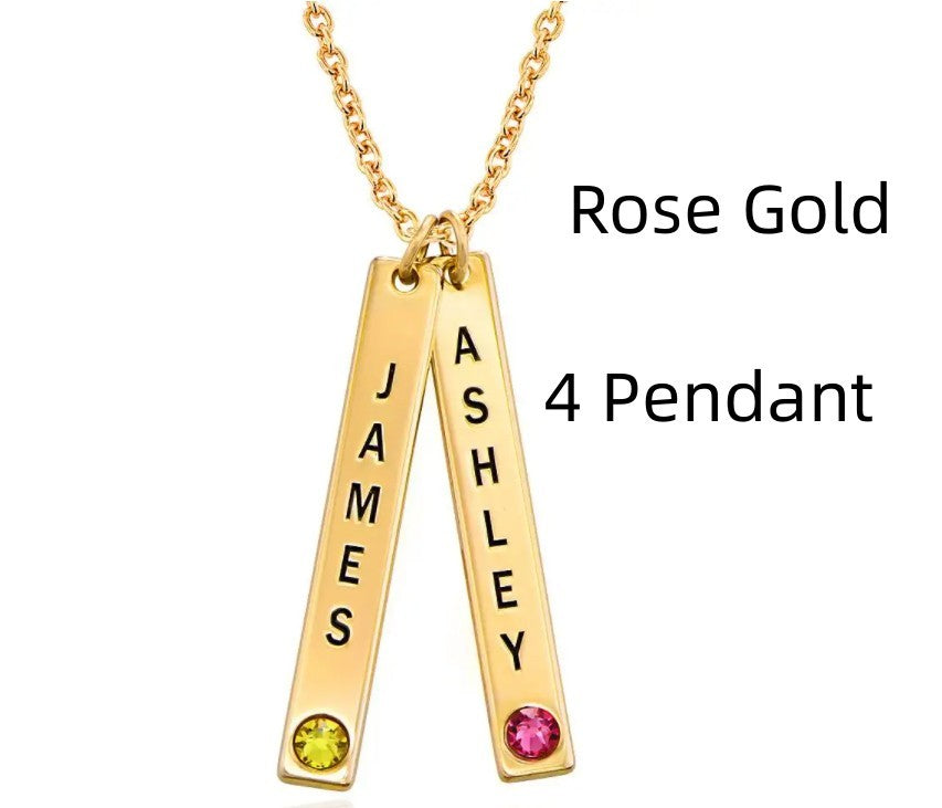 Personalized Vertical Necklace Mother's Day Gift