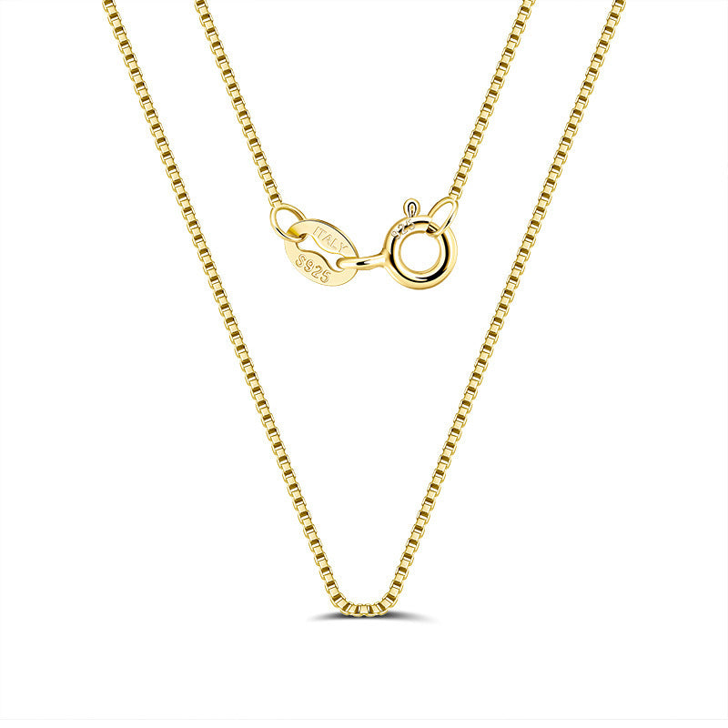 S925 Sterling Silver Without Pendants Box Necklace