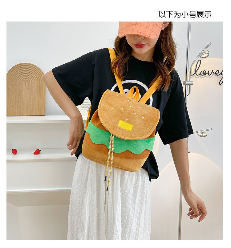 Cute Hamburger Plush Backpack