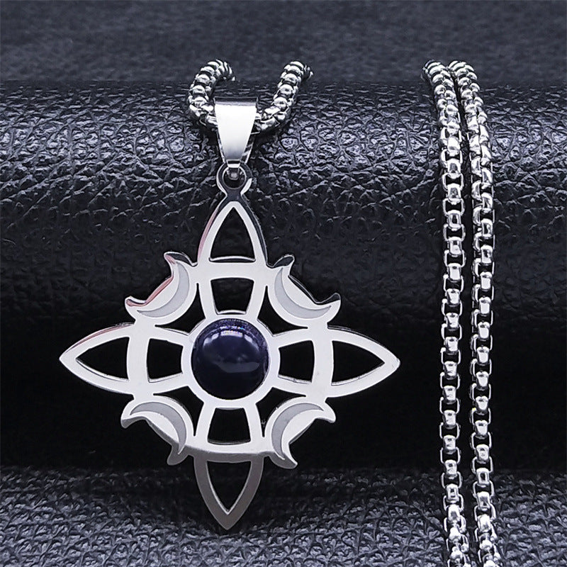 Necklace Celtic Knot Triple Moon Goddess Necklace