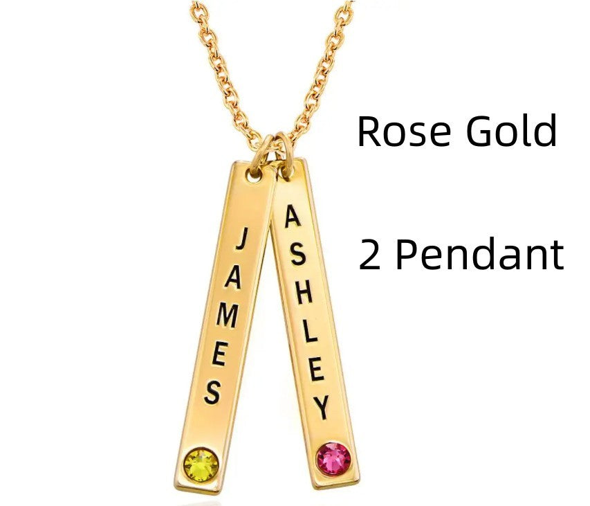 Personalized Vertical Necklace Mother's Day Gift