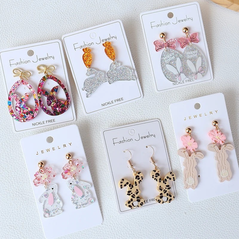 Cute Easter Acrylic Starry Rabbit Earrings