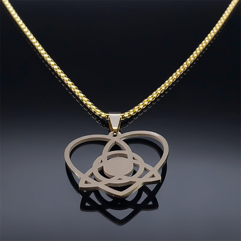 Love Celtic Knot Opal Stainless Steel Necklace