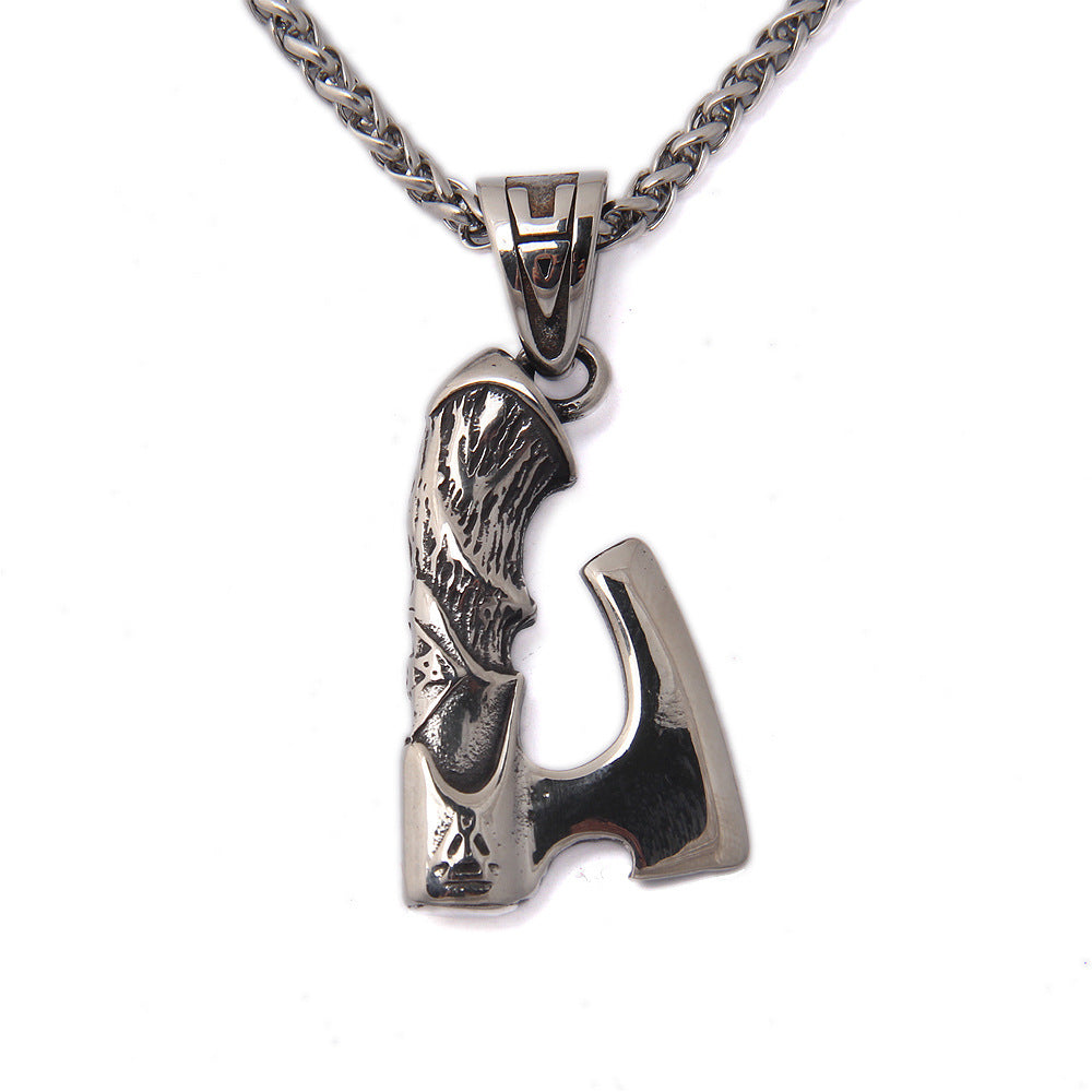 Viking Celtic Wolf Crow Double-sided Axe Pendant
