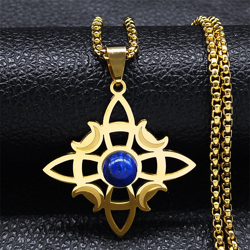 Necklace Celtic Knot Triple Moon Goddess Necklace