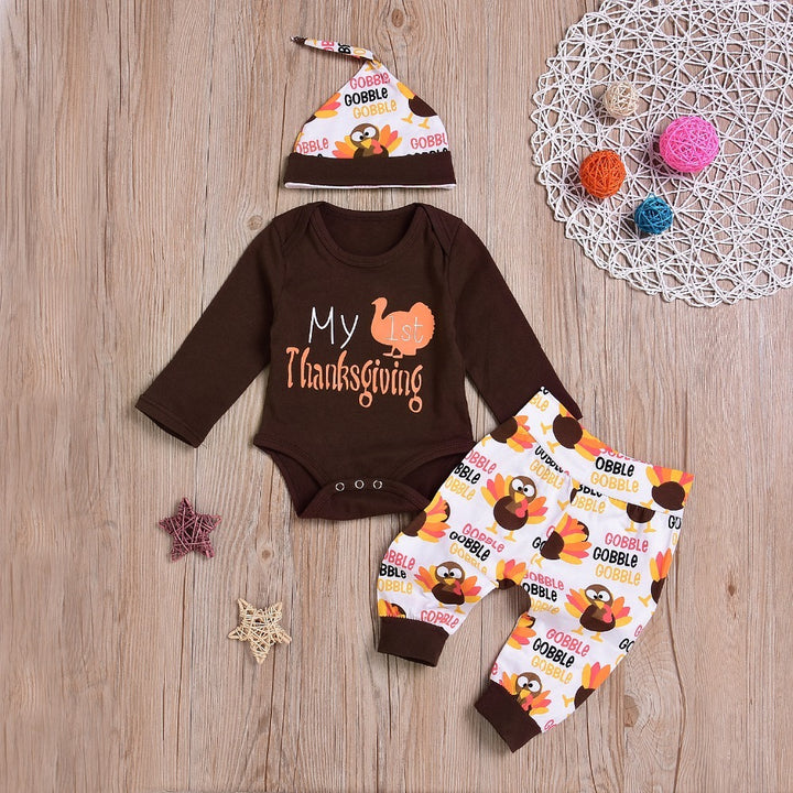 Baby Thanksgiving Turkey Three-piece Suit