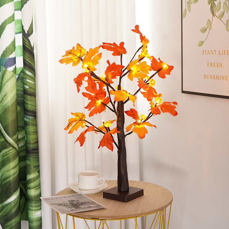 Led Thanksgiving Maple Leaf Pumpkin Decorative Lights