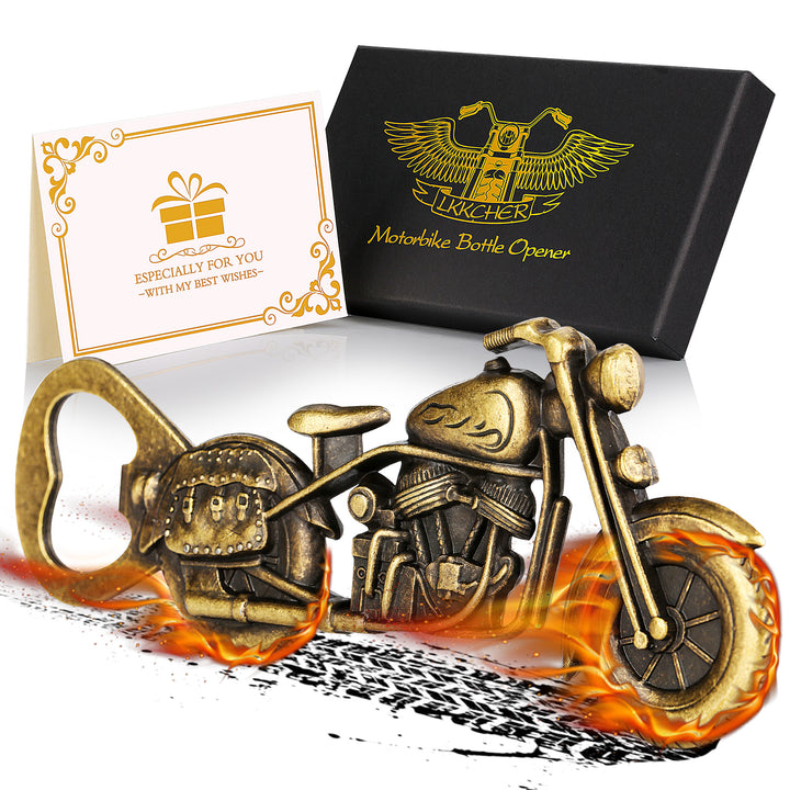 Old Style Motorcycle Beer Bottle Opener Black Gift Box