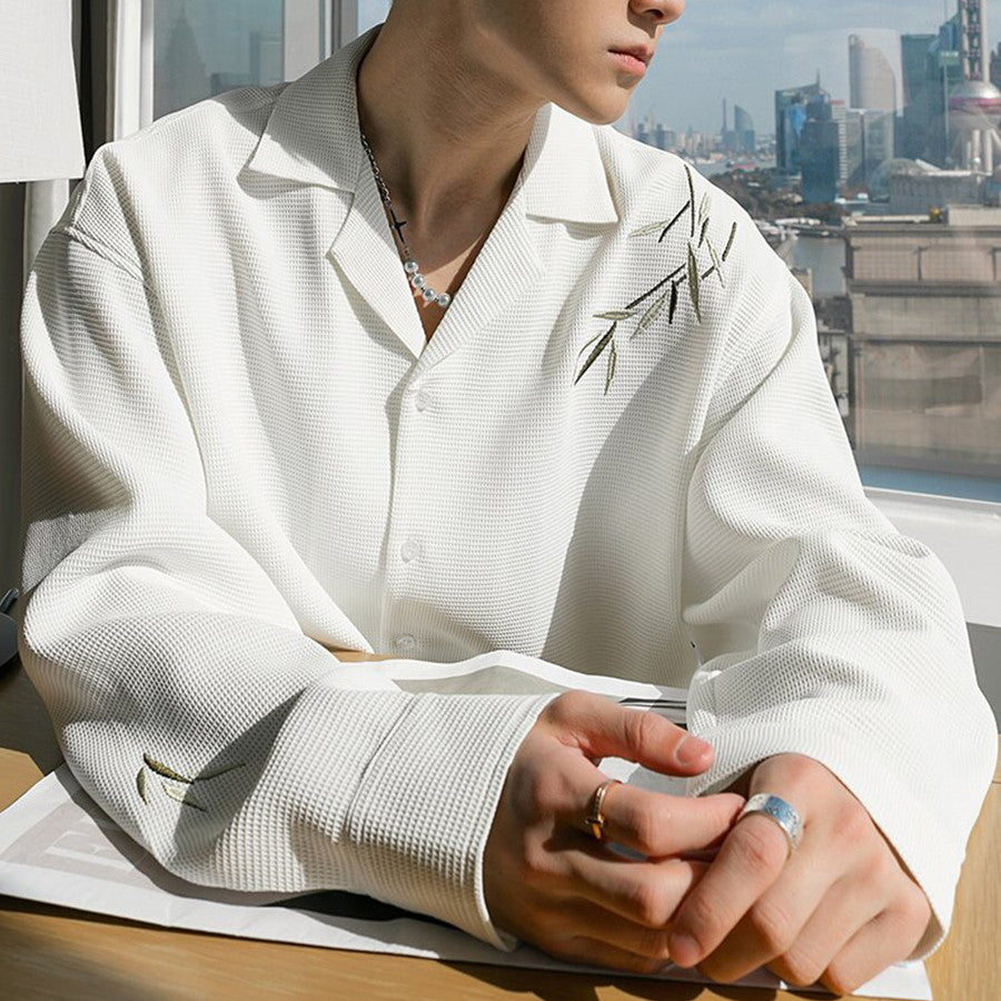 Bamboo Embroidered Long Sleeve Shirt