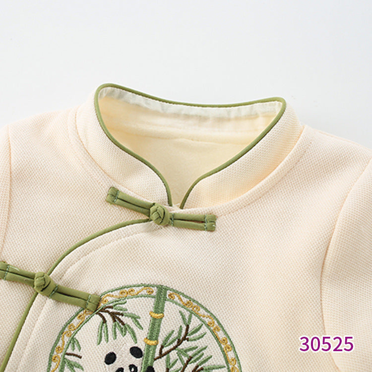 National Style Long Sleeve Fleece-lined Rompers