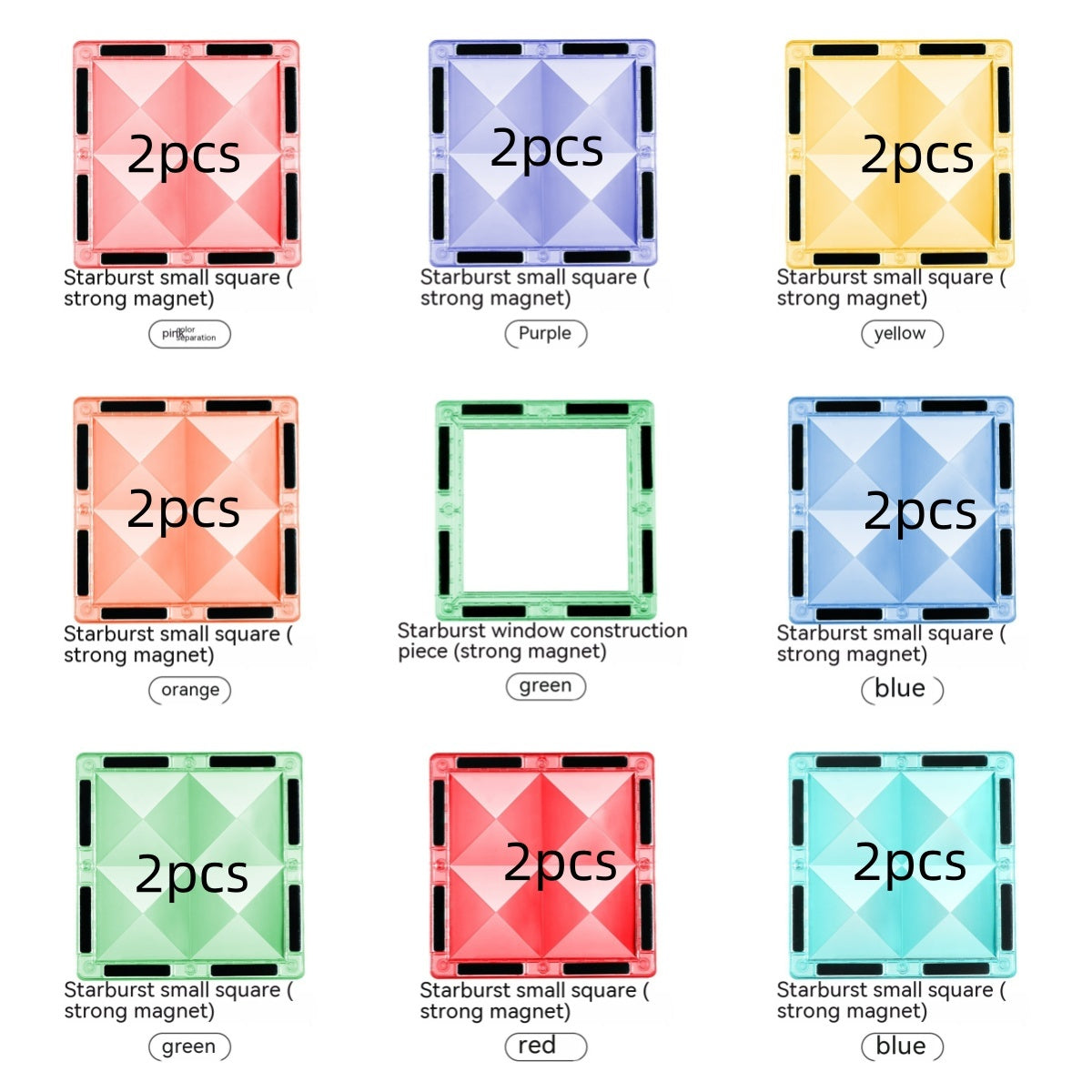 Color Window Magnetic Building Blocks Assembly