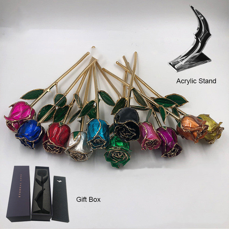 Mother's Day Colored Gilded Rose Crafts
