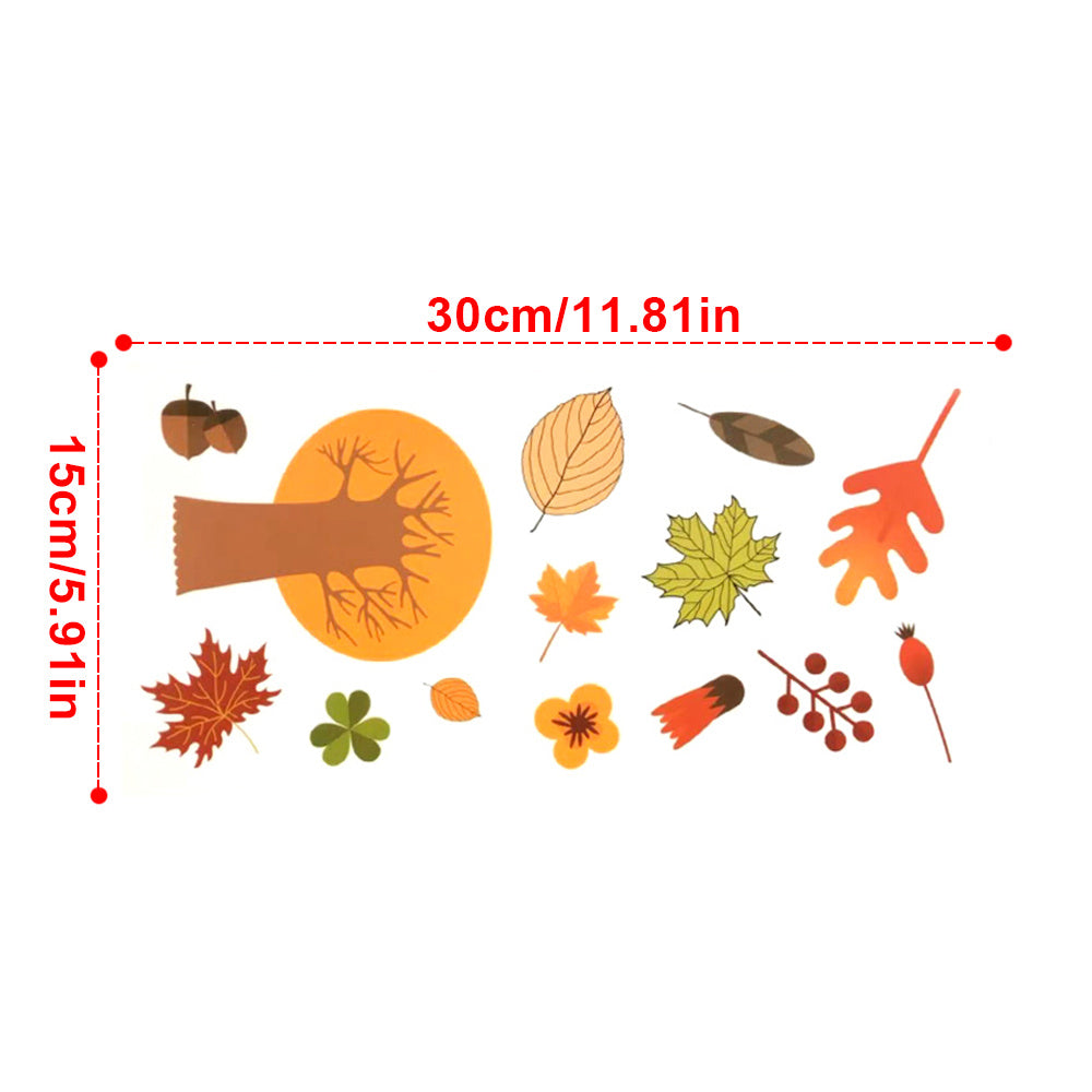 Autumn Maple Window Sticker Leaf Turkey