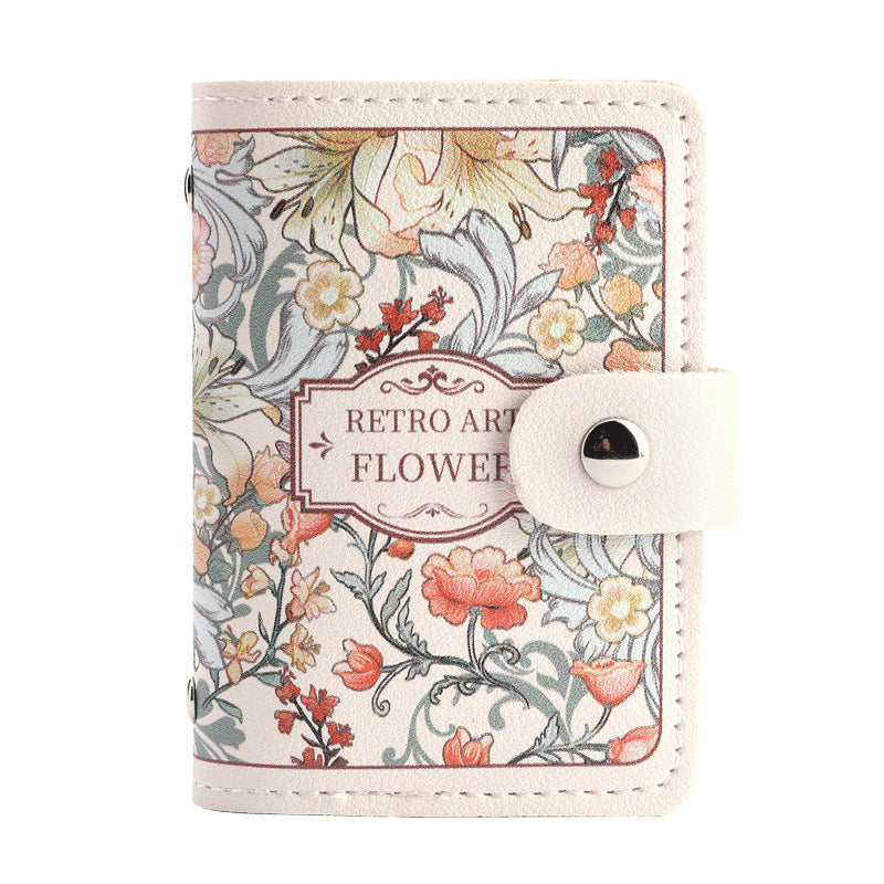 Women's Flower Retro Style Large Capacity Card Holder