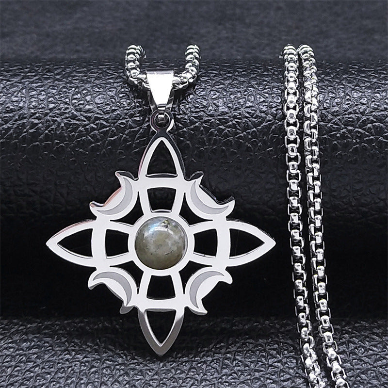 Necklace Celtic Knot Triple Moon Goddess Necklace
