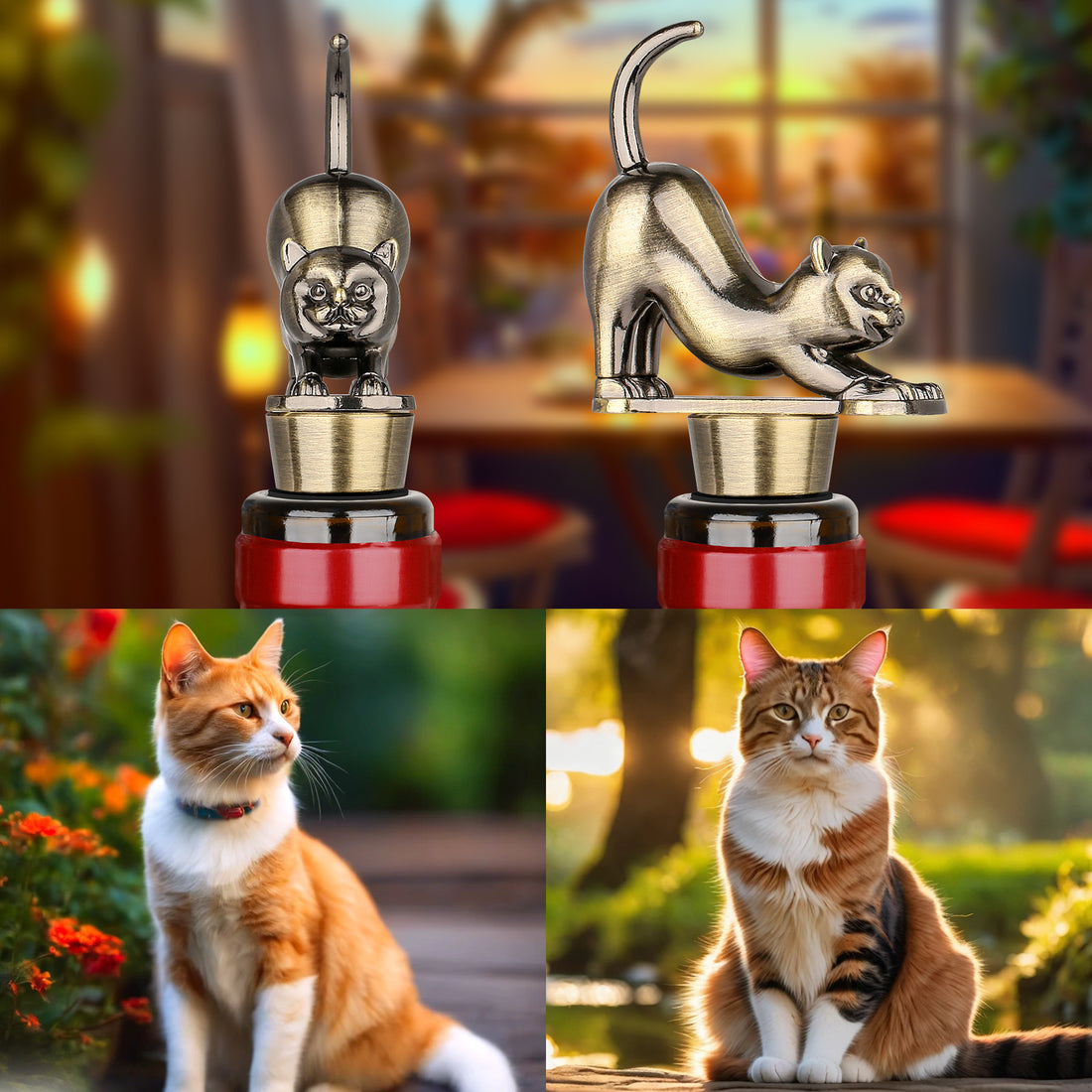 Elegant Upturned Cat Shaped Red Wine Gift Box