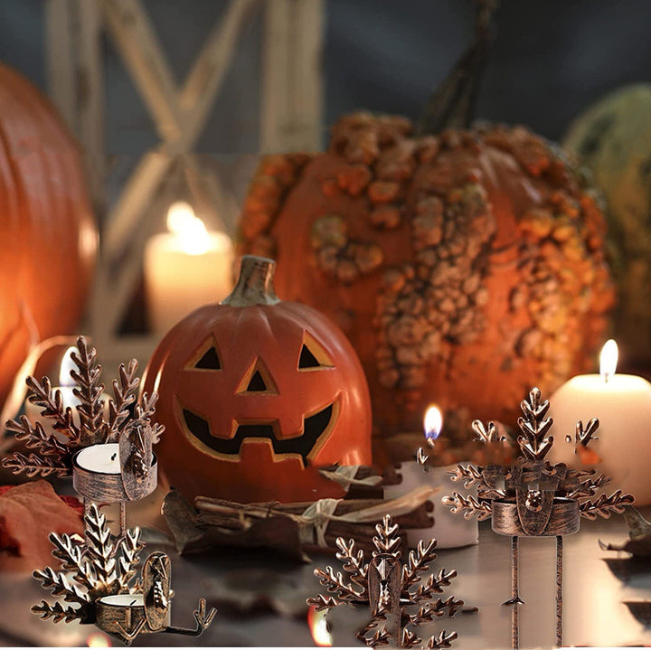 Thanksgiving Retro Metal Turkey Candlestick